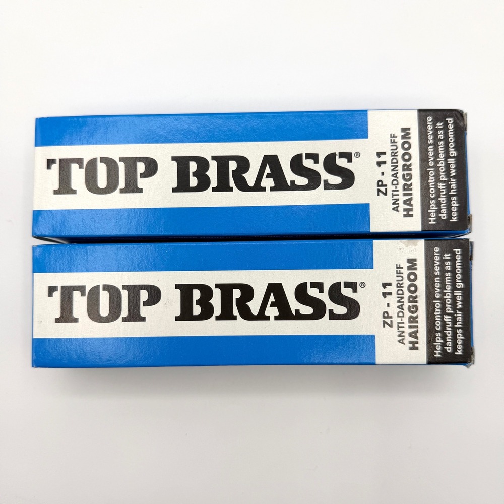 Top Brass ZP-11 Anti-Dandruff Hairgroom 3oz Lot of 2 Zinc Pyrithione Hair Cream
